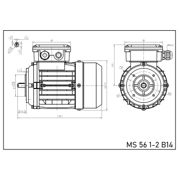 Silnik elektryczny 0,09kW 2800 obr/min. 56 B14